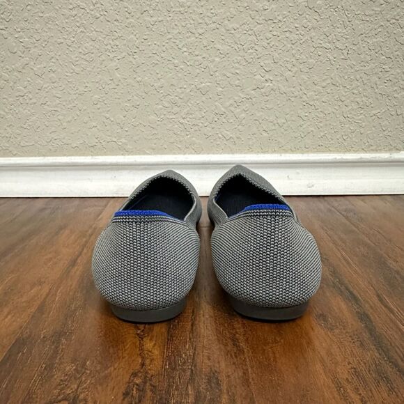 ROTHY'S The Point Birdseye Knit Slip-On Ballet Flats in Cloud Grey - Picture 7 of 10